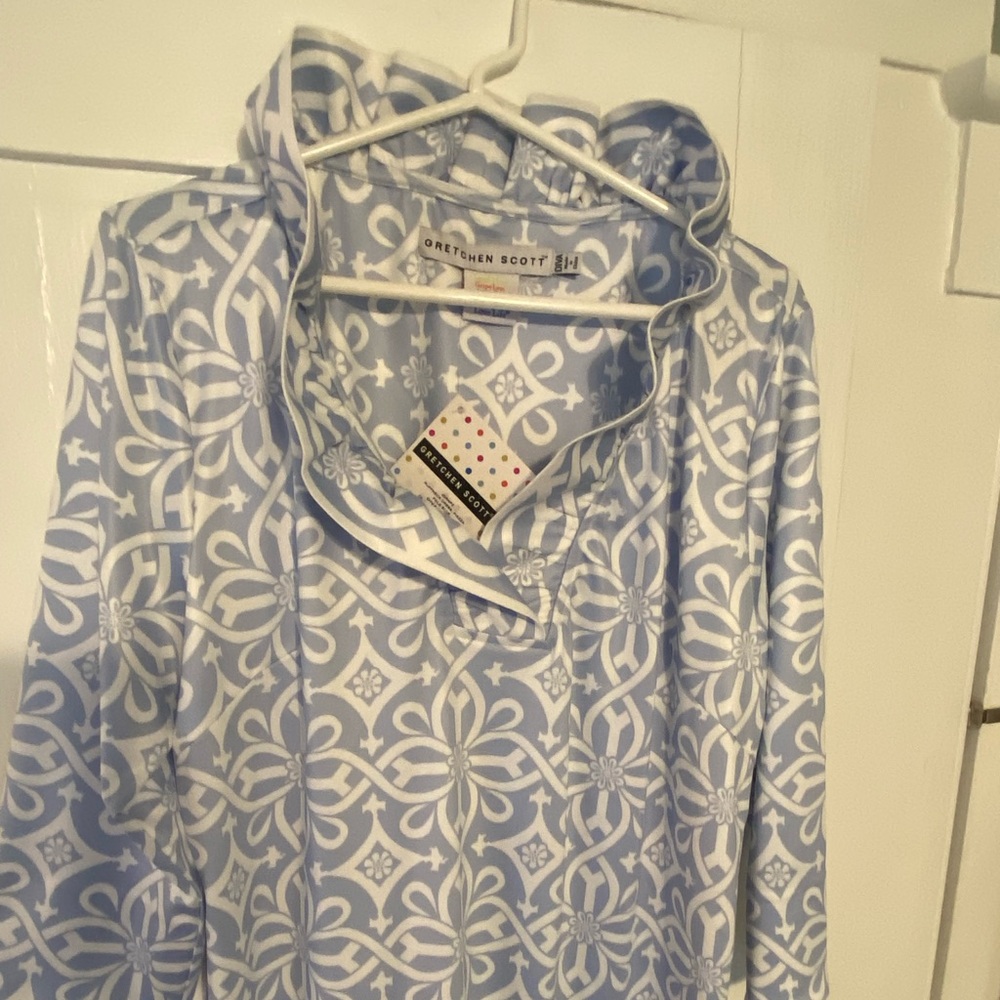 Gretchen Scott Designs Blue and White Dress